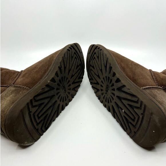 UGG Bailey Button Brown Suede and Shearling Boots Women's 7 US - Picture 8 of 9